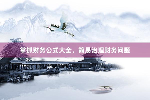 掌抓财务公式大全，简易治理财务问题