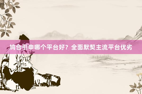 鸠合引申哪个平台好？全面默契主流平台优劣